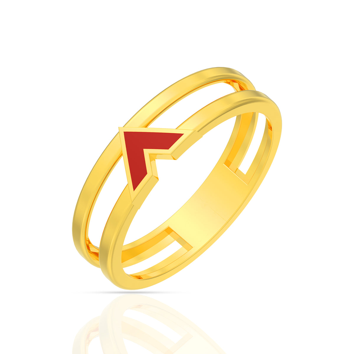 Minimalist Ruby Glow 22K Gold Ring