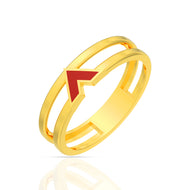 Minimalist Ruby Glow 22K Gold Ring