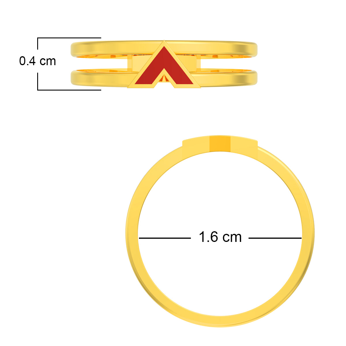 Minimalist Ruby Glow 22K Gold Ring