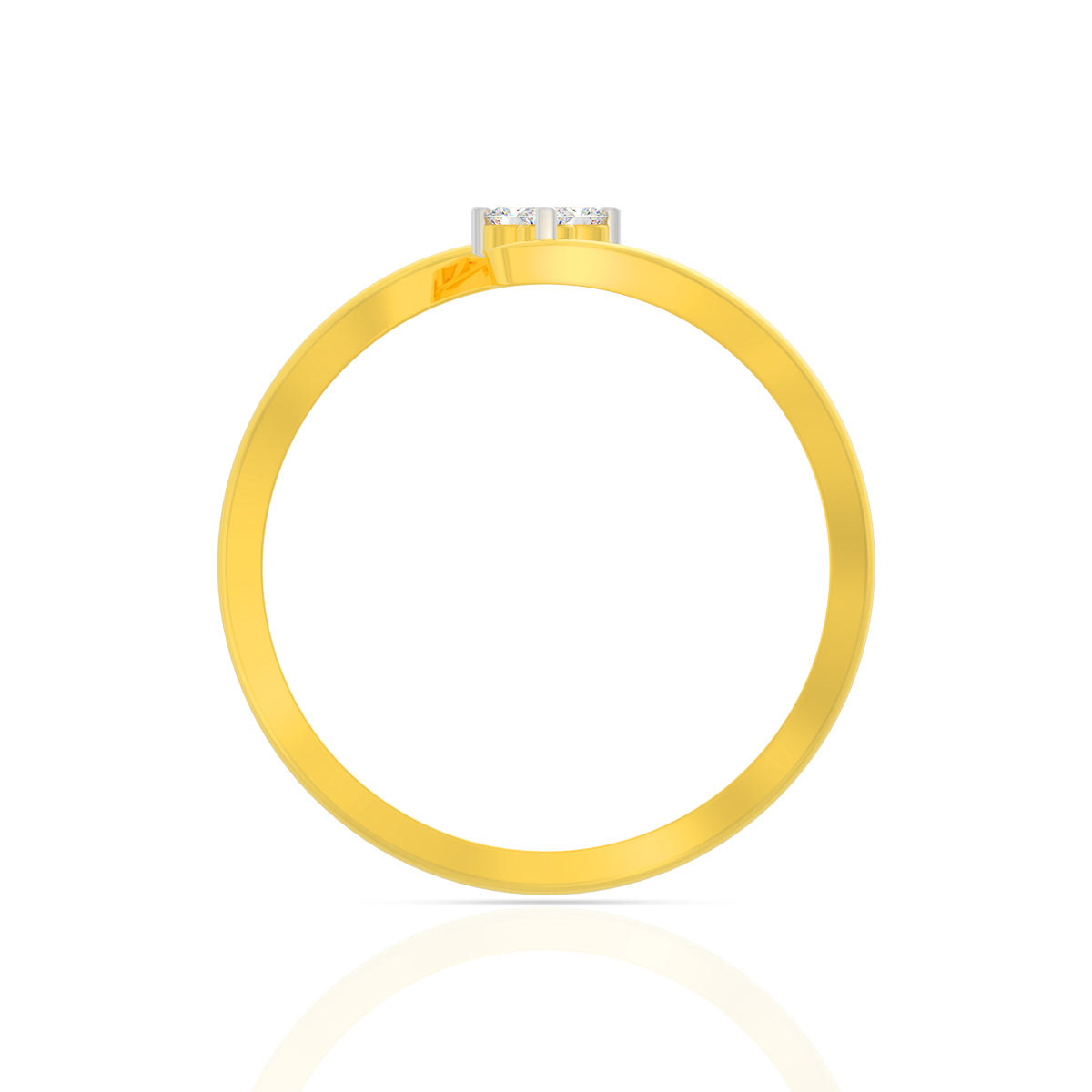 Elegant Simple Trio Stone Gold Ring