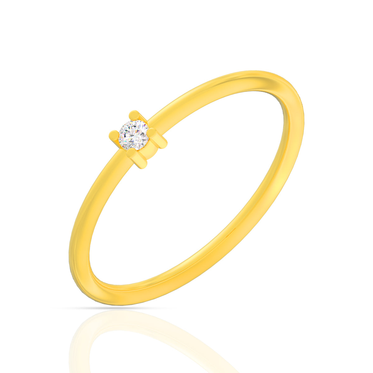 Plain Gold Ring With Single Sparkle