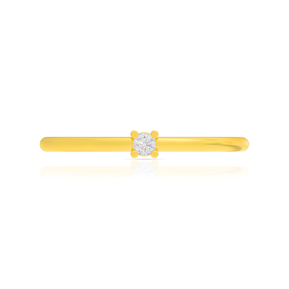 Plain Gold Ring With Single Sparkle
