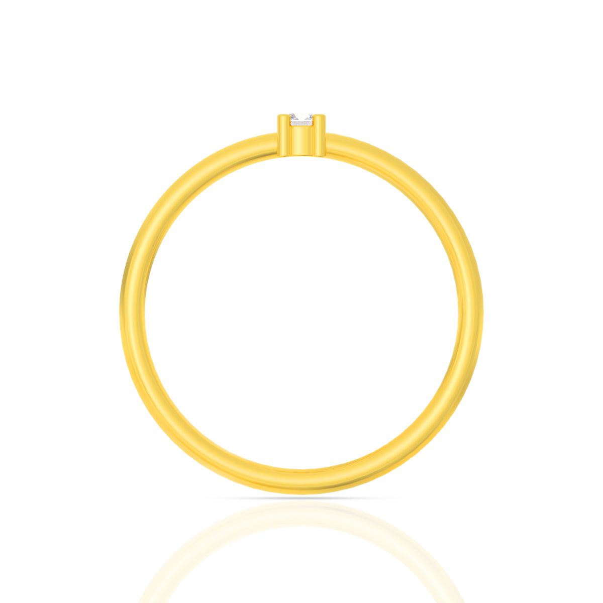 Plain Gold Ring With Single Sparkle