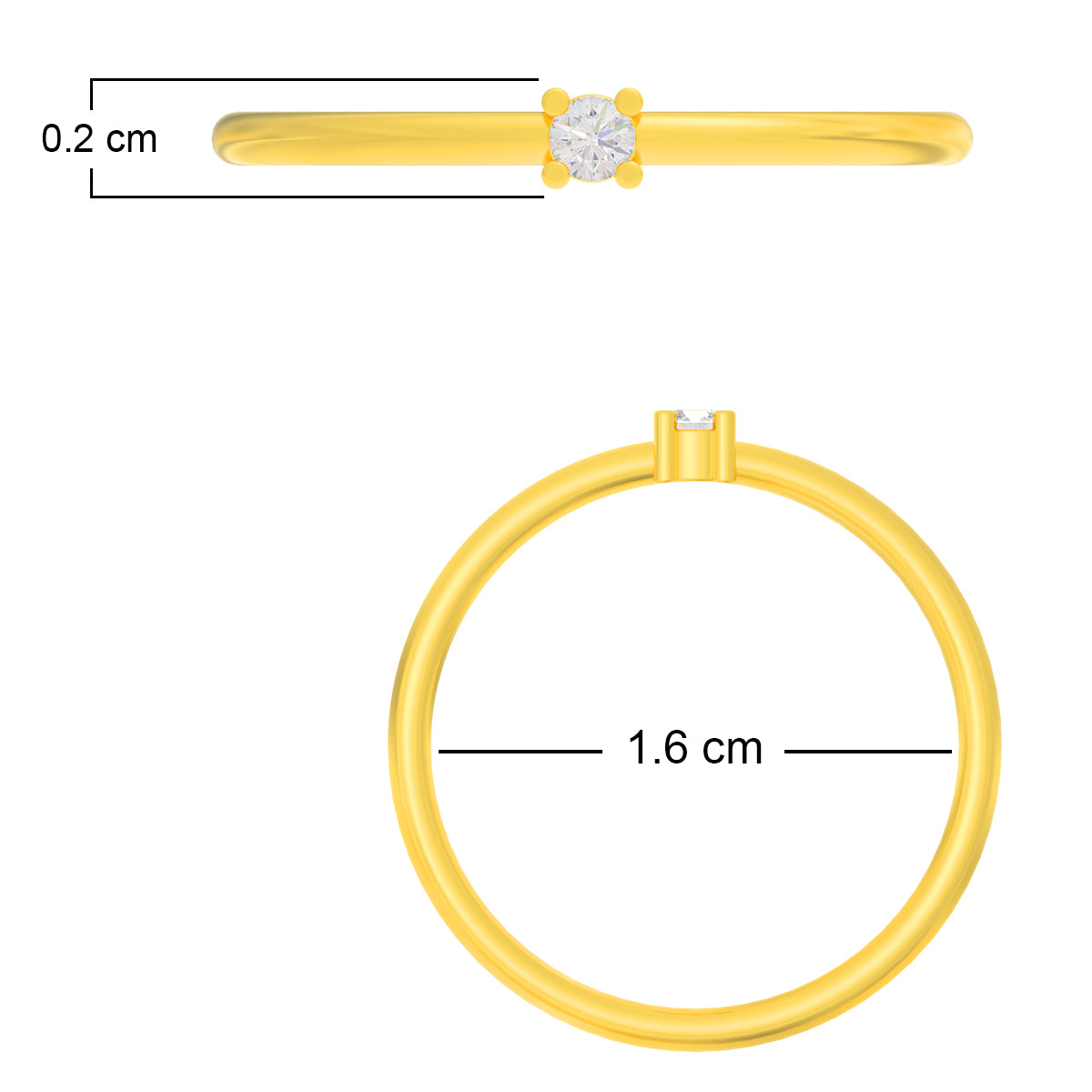 Plain Gold Ring With Single Sparkle