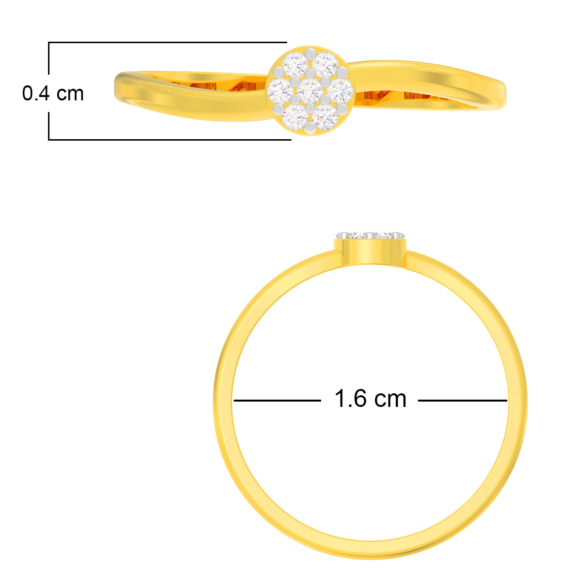 Sparkling Bloom Gold Ring