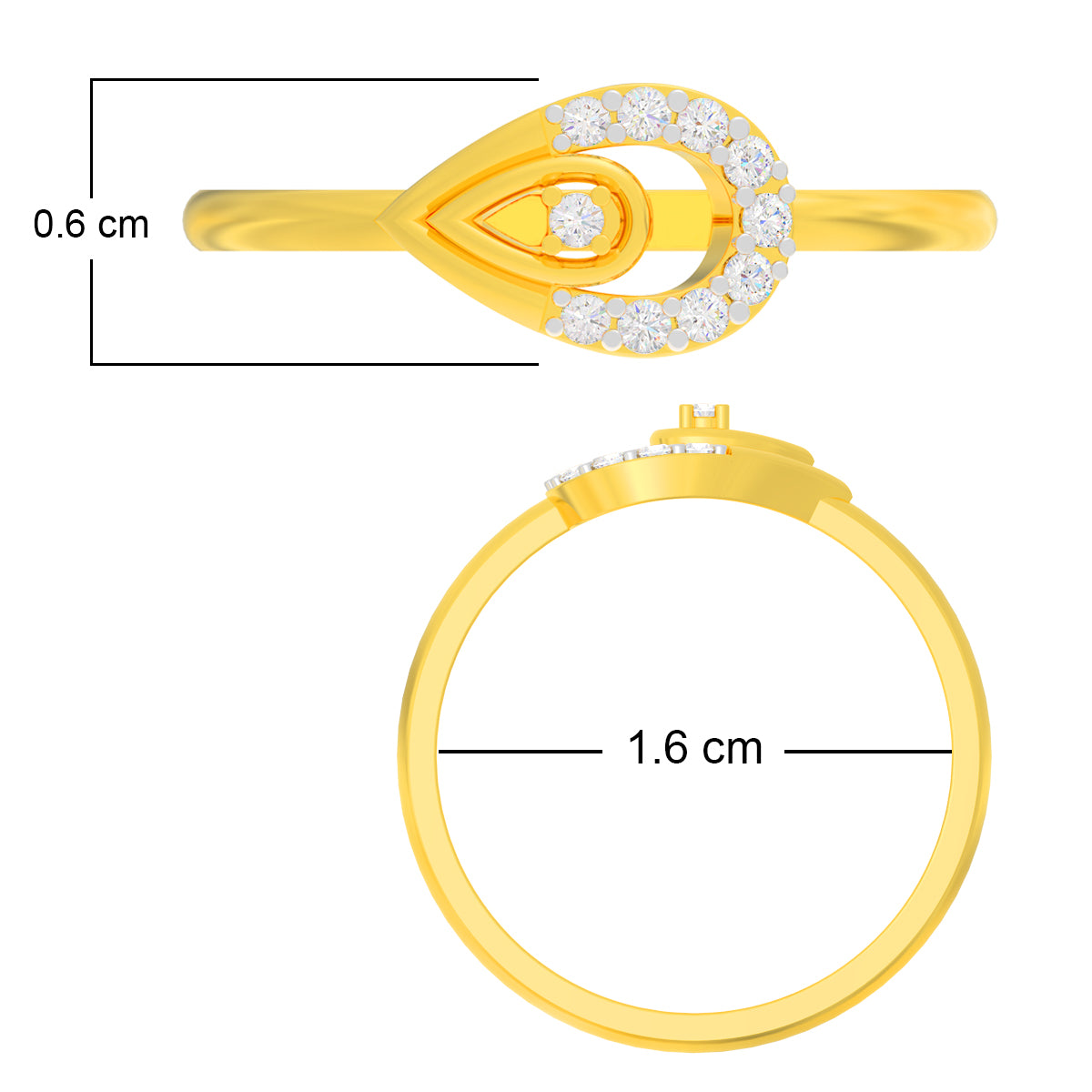 Petal Drop Gold Ring