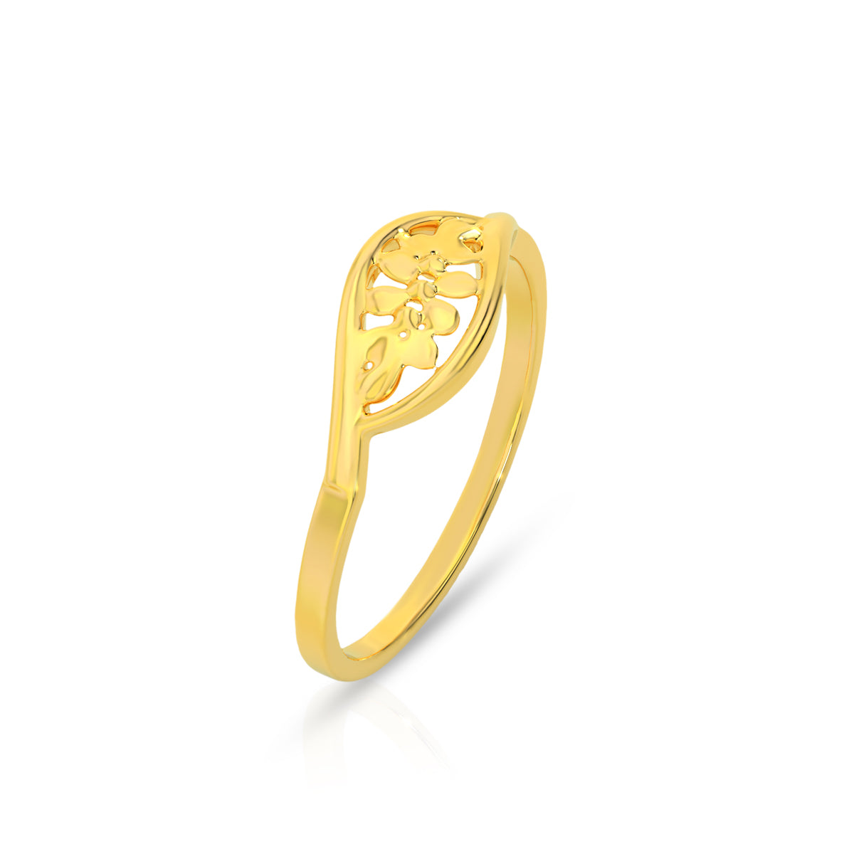 Modern Charm 22K FLoral Gold Ring