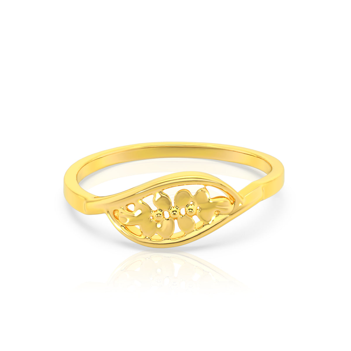 Modern Charm 22K Floral Gold Ring