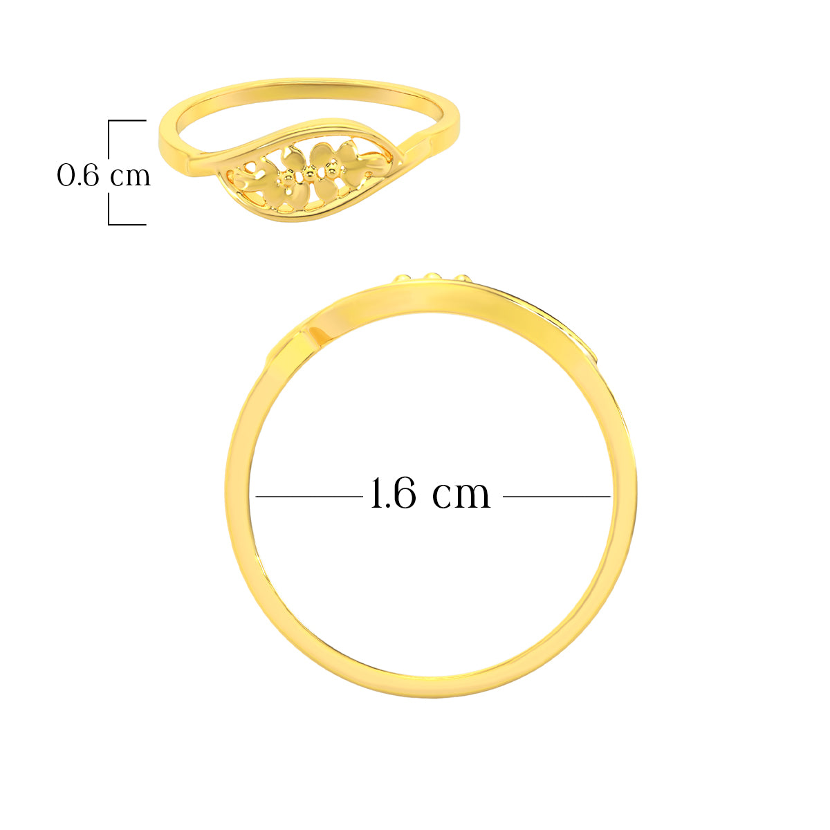 Modern Charm 22K FLoral Gold Ring