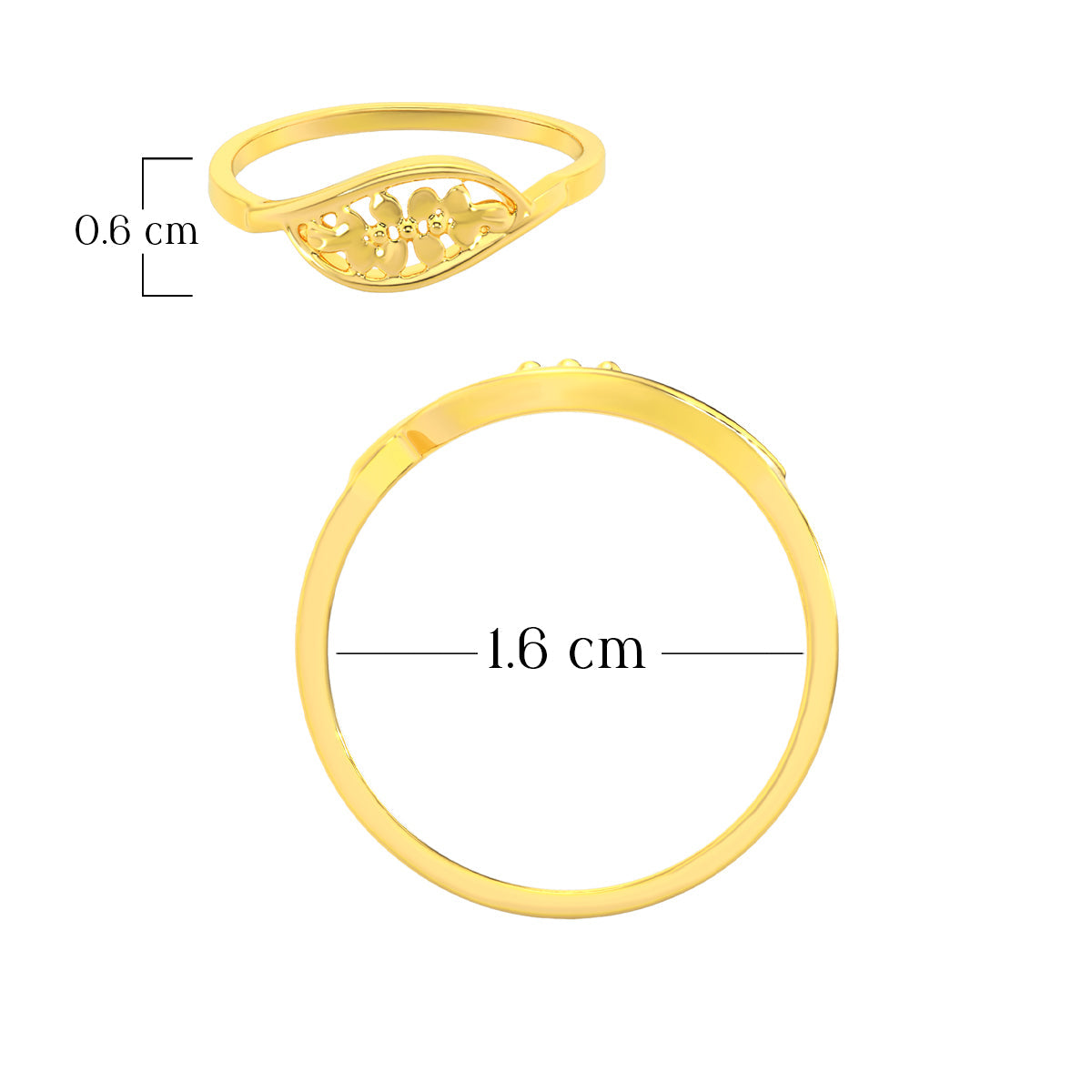 Modern Charm 22K Floral Gold Ring