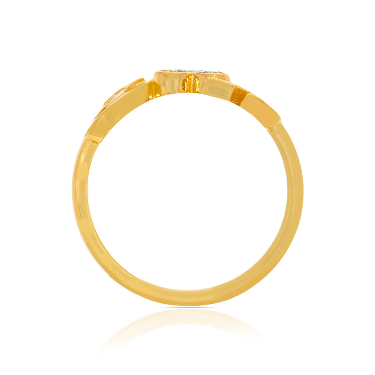 Dazzling Heart Gold Ring for Women