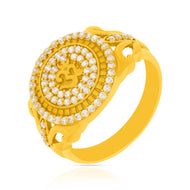 Vibrant Holy OM Emblem 22K Gold Men Ring