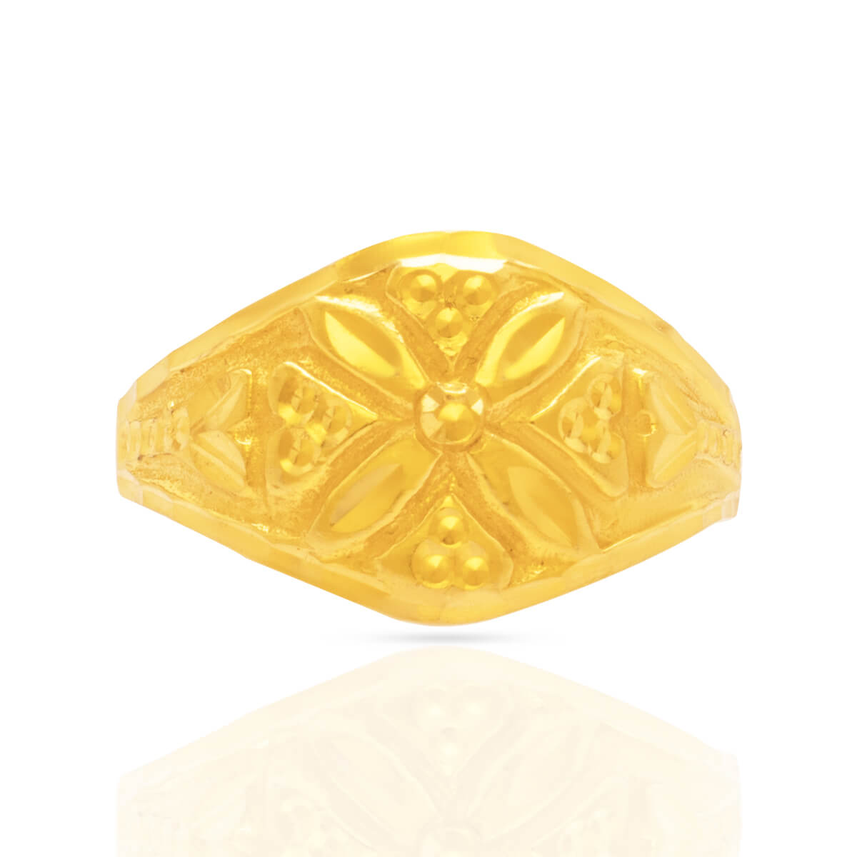 Exclusive Floral Motif Gold Women Ring