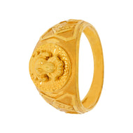 Divine Ganesha Signet Gold Ring for Men 22K