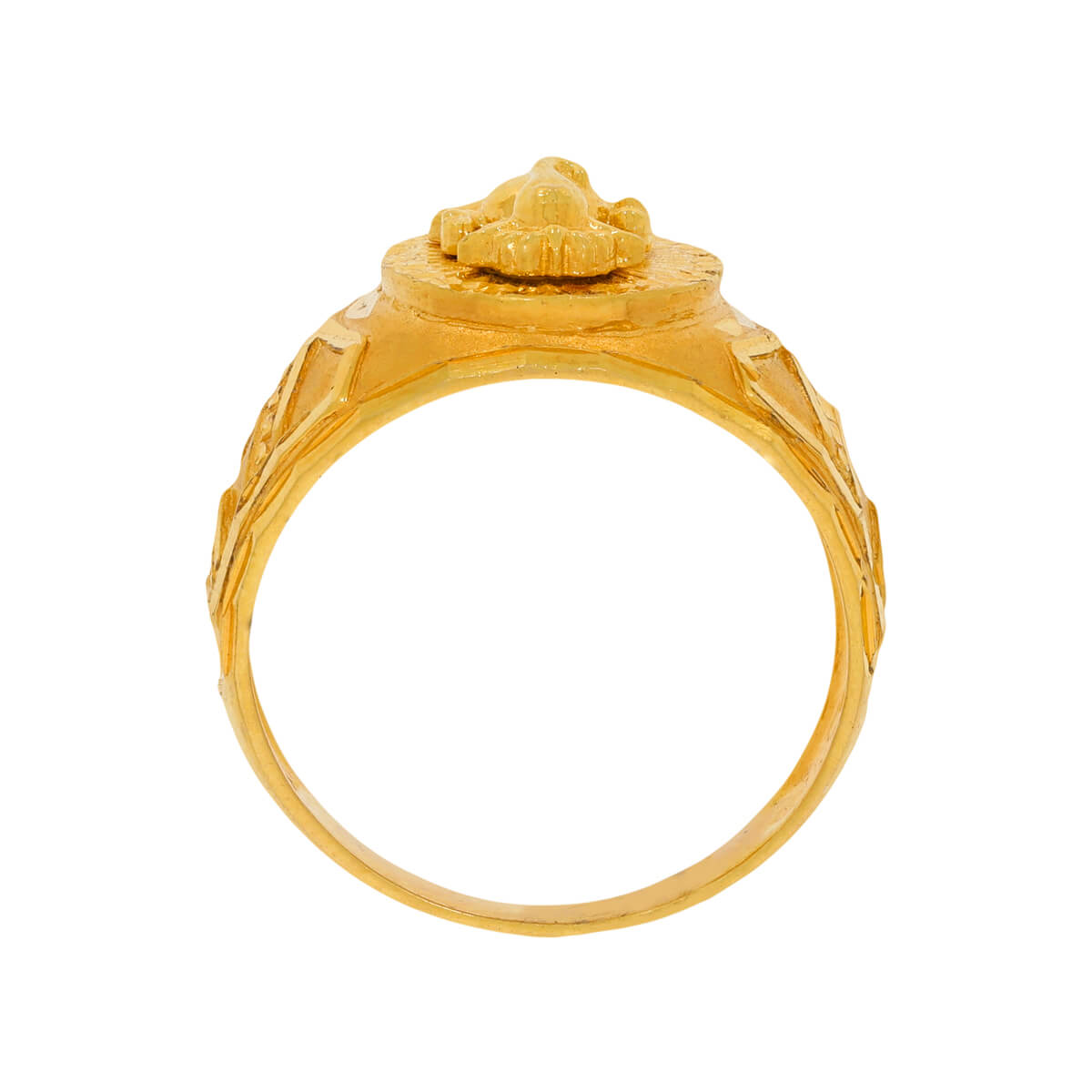 Divine Ganesha Signet Gold Ring for Men 22K