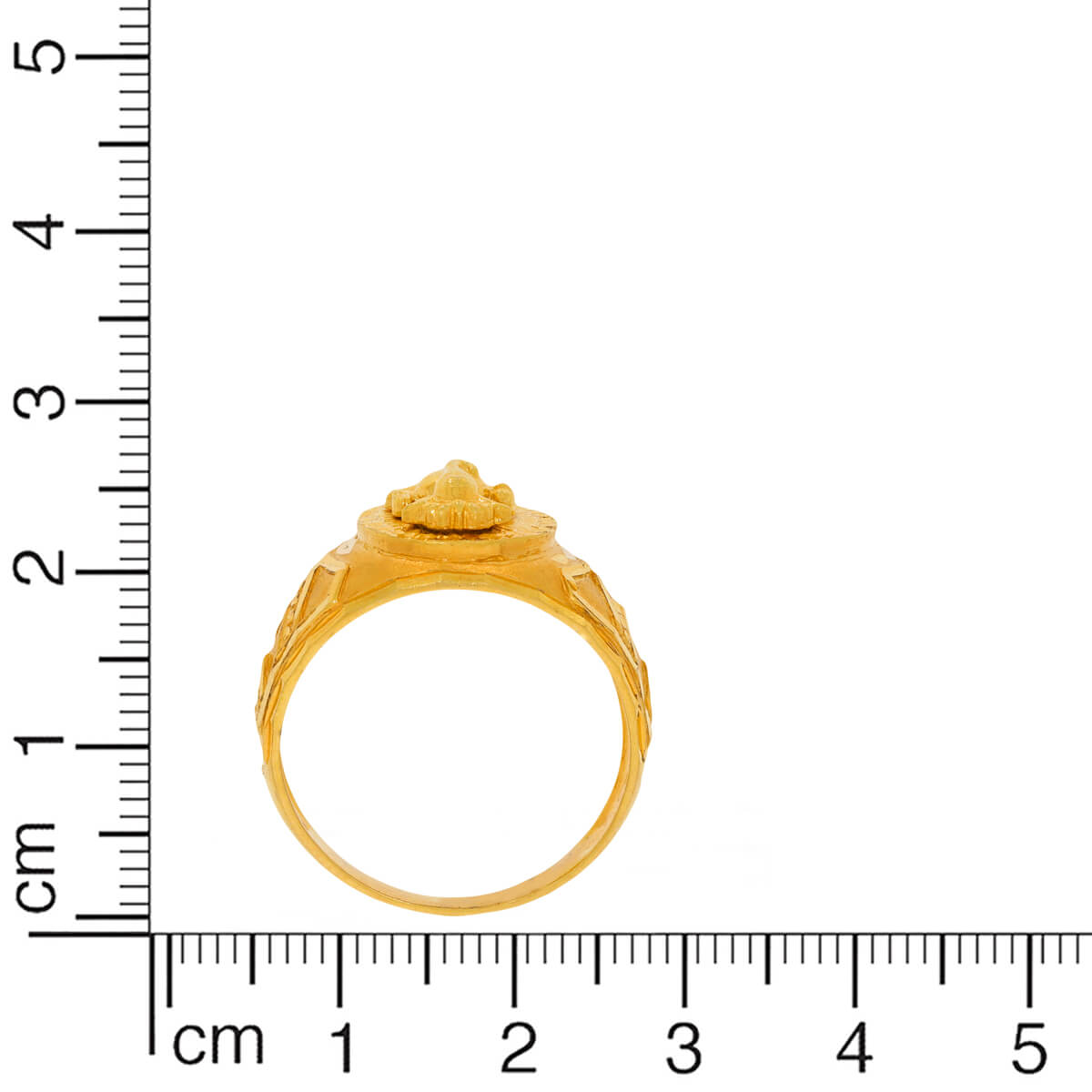 Divine Ganesha Signet Gold Ring for Men 22K