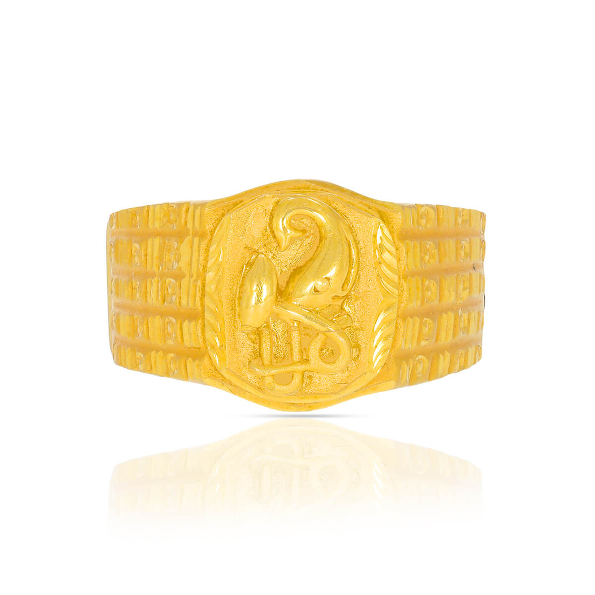Exquisite Golden Ganesha Ring for Men 22K