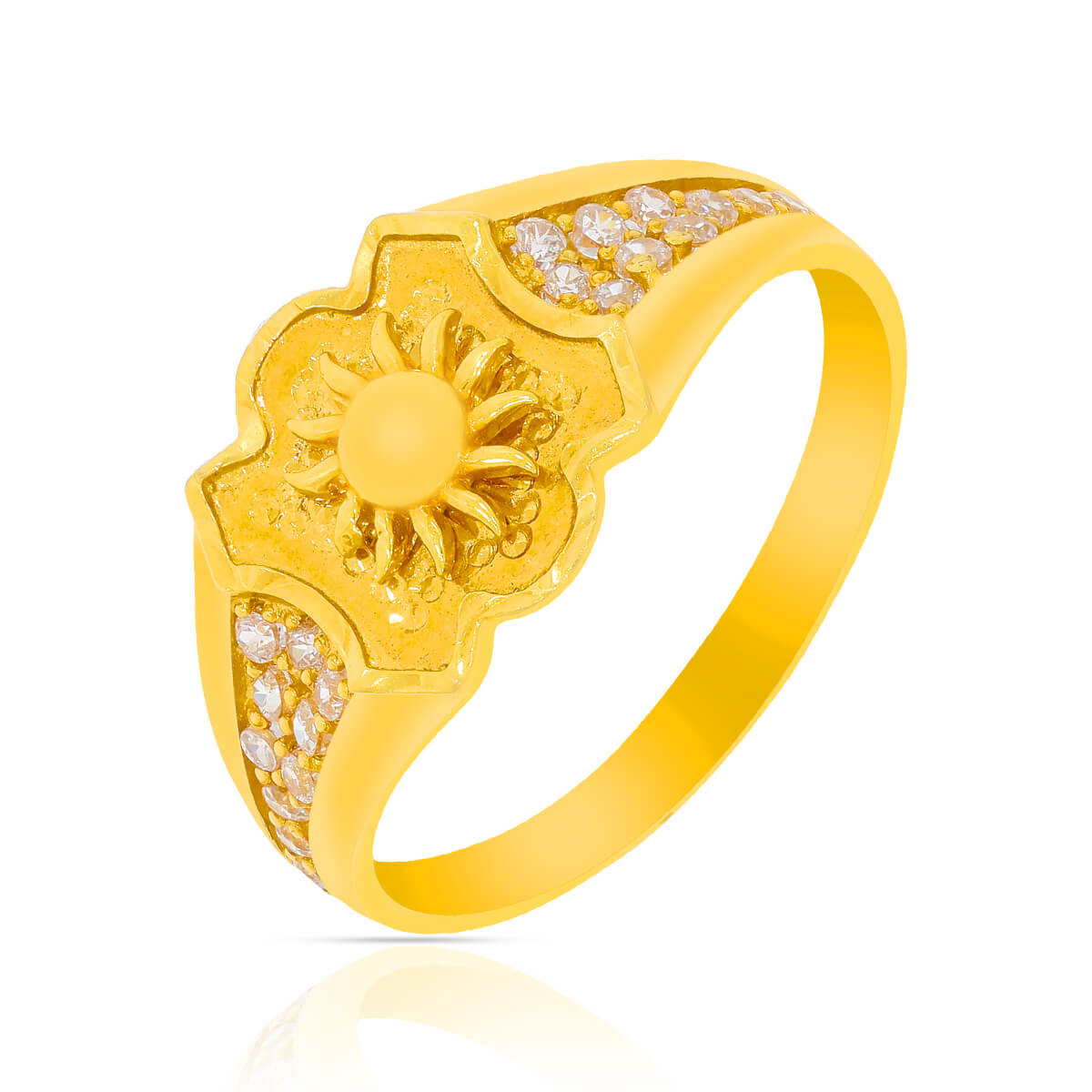 22K Golden Sunbeam Radiance Men Ring