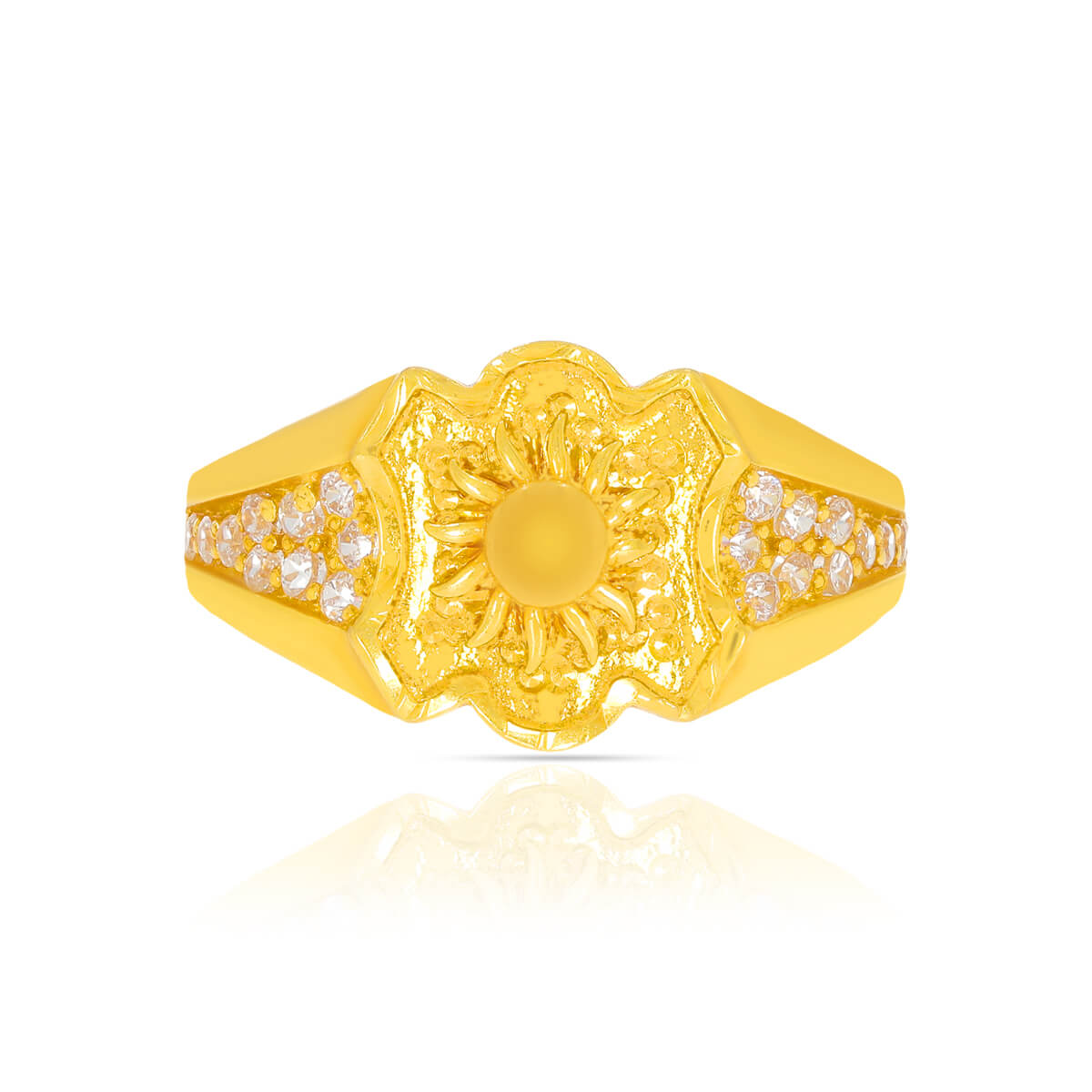 22K Golden Sunbeam Radiance Men Ring