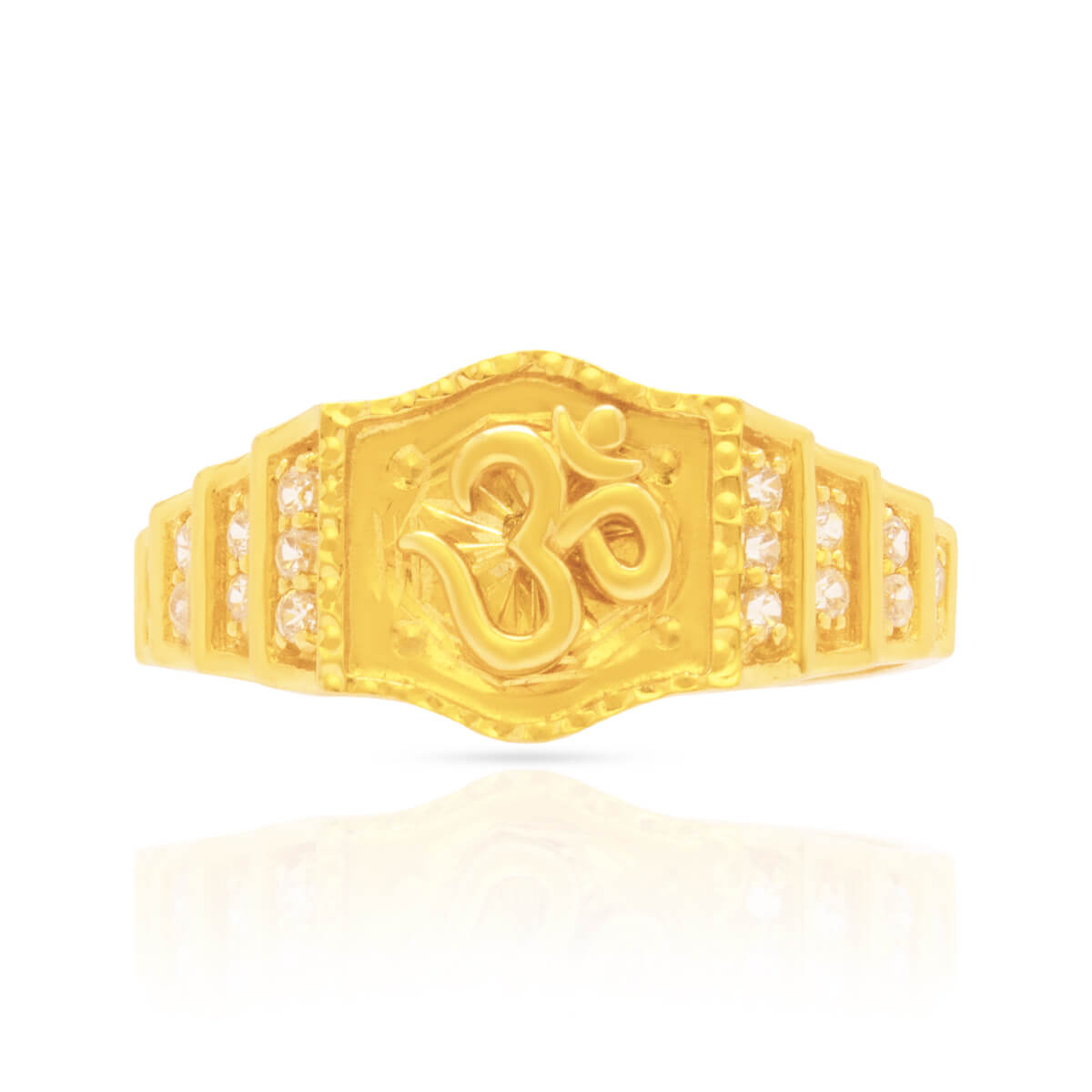 Elegantly Crafted Golden OM Ring for Men 22K
