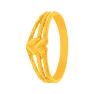 Simple Cute Heart Gold Women Ring