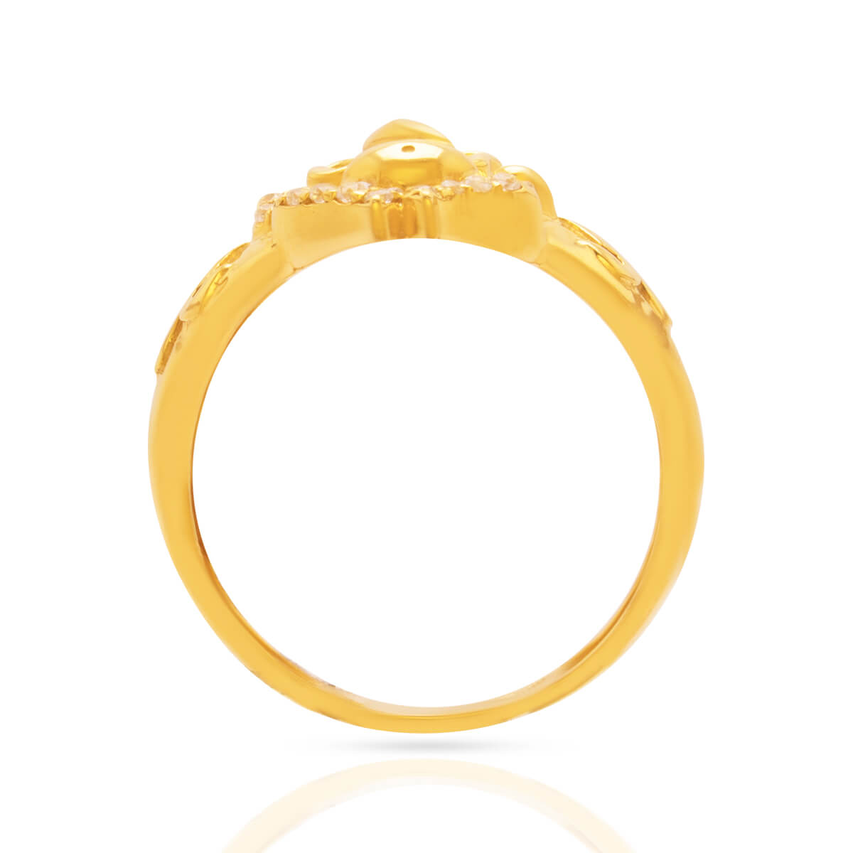 Elegantly Crafted Golden Ganesha Ring for Men 22K