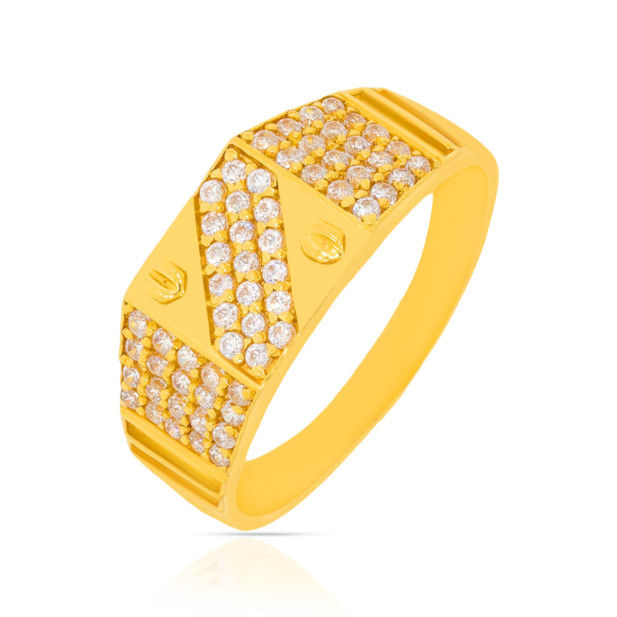Diagonal Radiance 22K Gold Men Ring