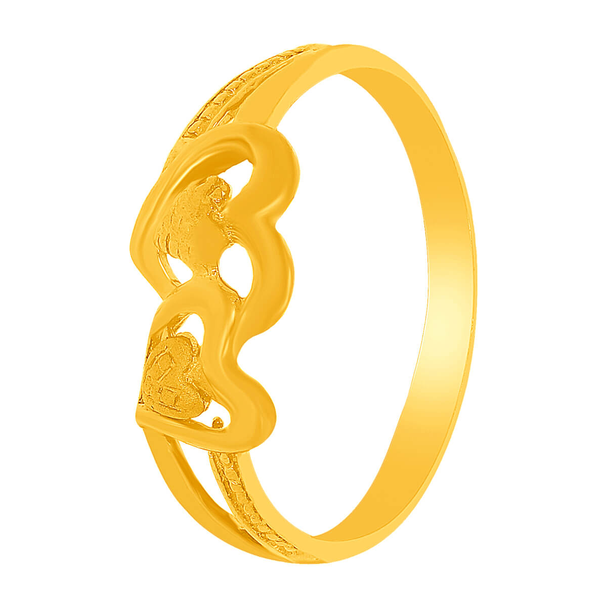 Golden Heart Charm Ring for Women
