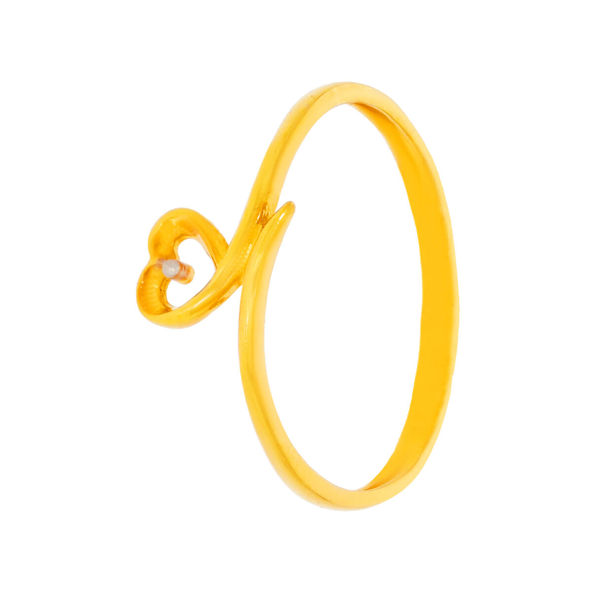 Slim Heart Gold Ring For Women