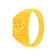 Divine OM Signet Gold Ring for Men 22K