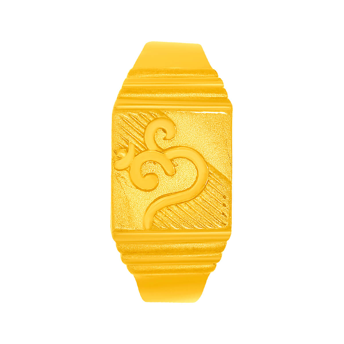 Divine OM Signet Gold Ring for Men 22K