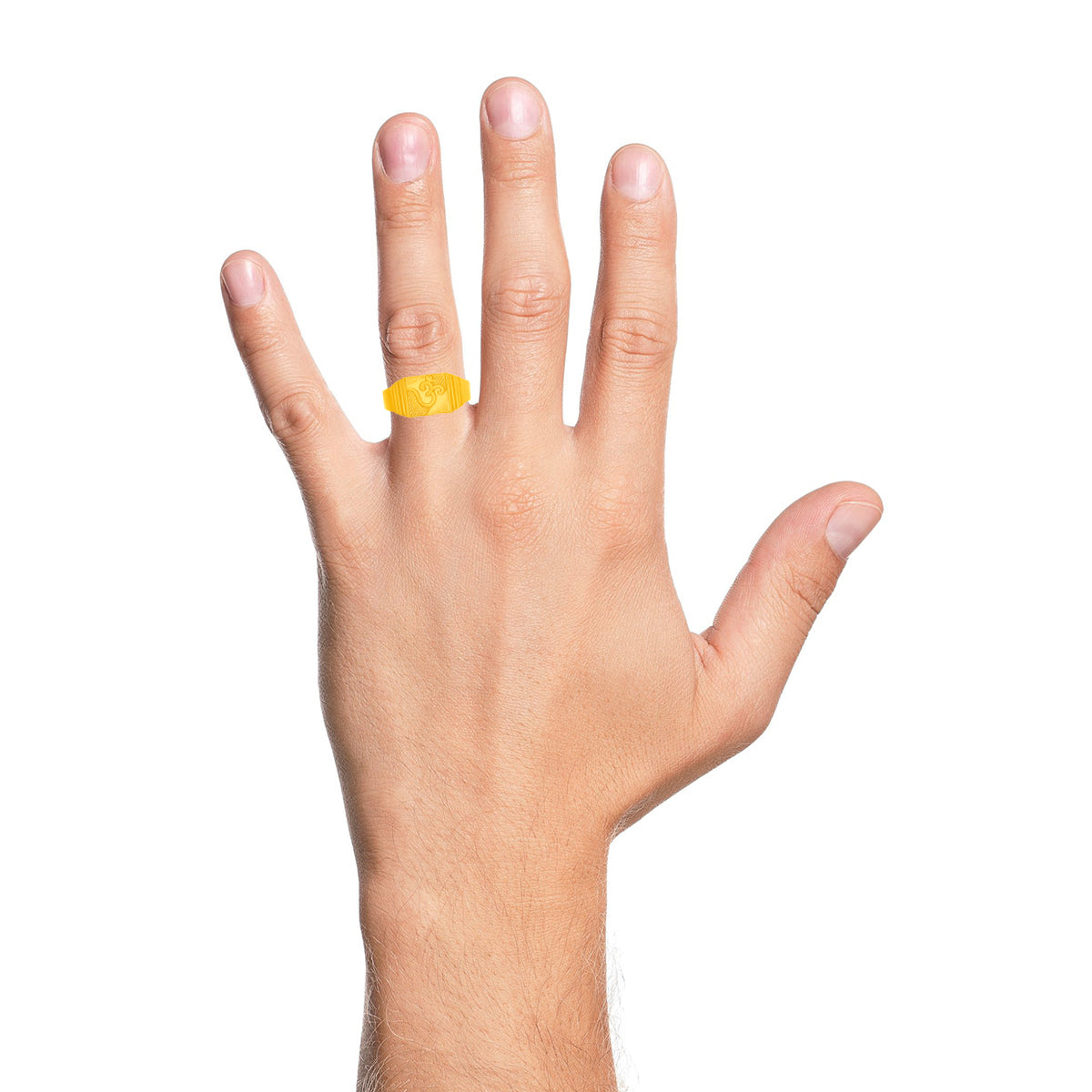Divine OM Signet Gold Ring for Men 22K