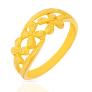 Gleaming Floral Blooms Gold Women Ring