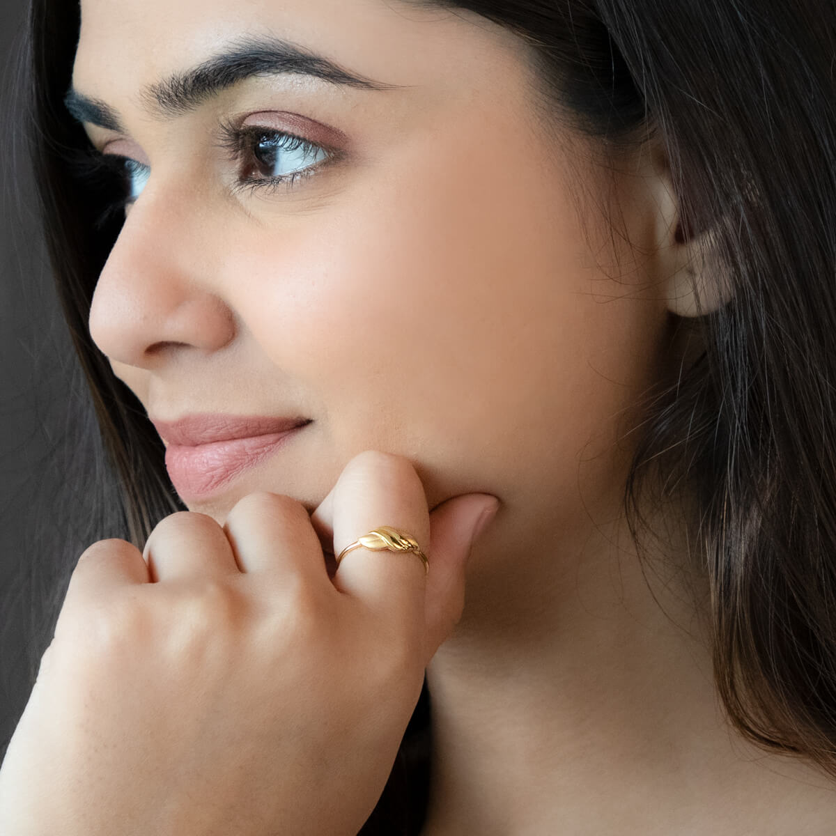 Gold Women Ring with Effortless Shine