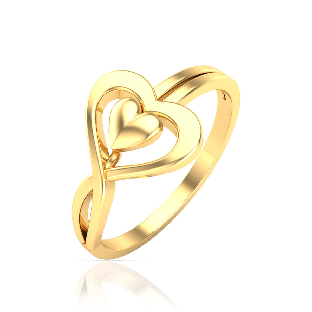 Glamorous Hearts Gold Women Ring
