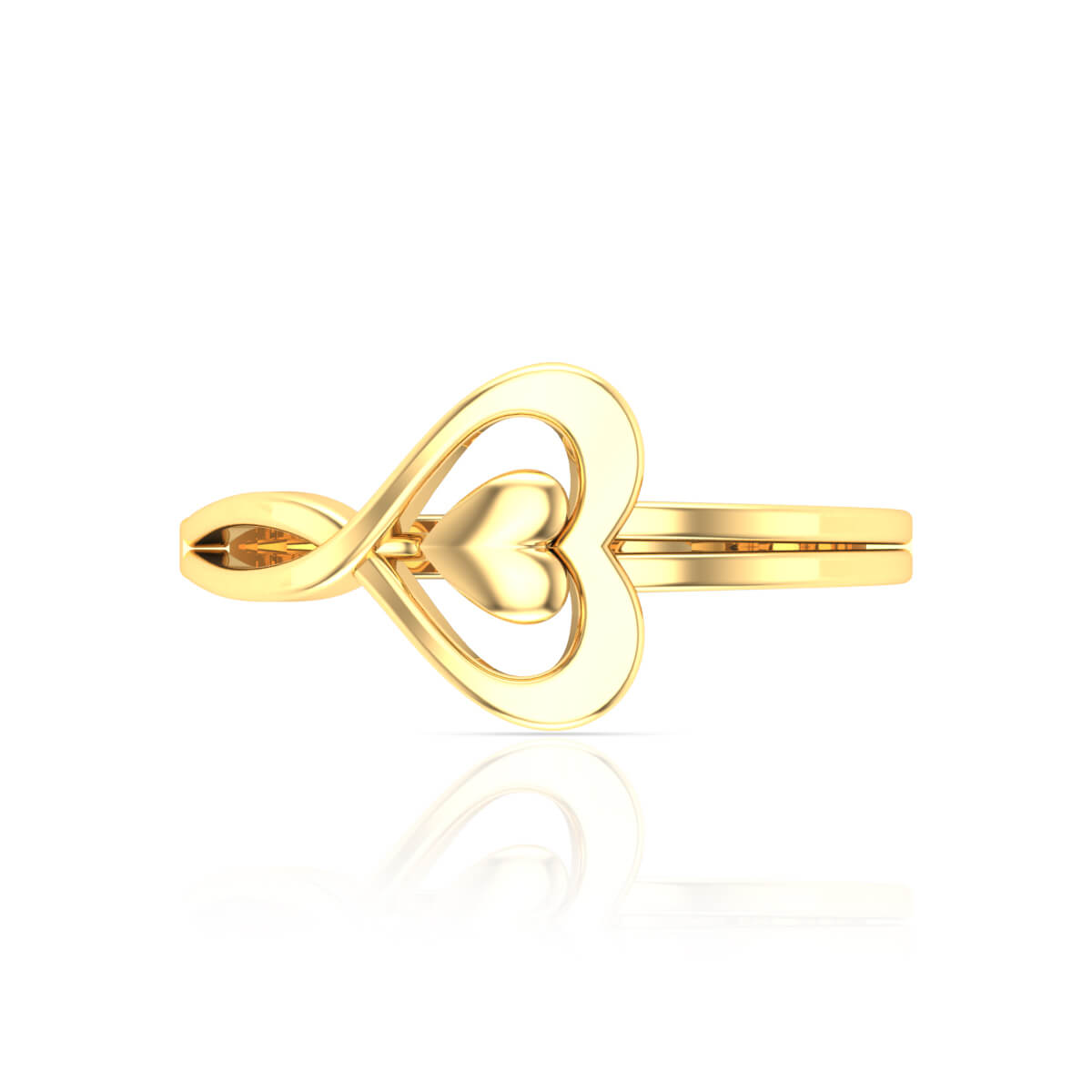 Glamorous Hearts Gold Women Ring