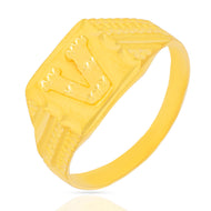 Elegant V Initial 22K Gold Men Ring