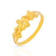 Charming Viola Flower Gold Ring for Women