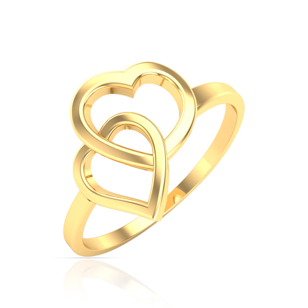 Contemporary Heart Charms Gold Ring