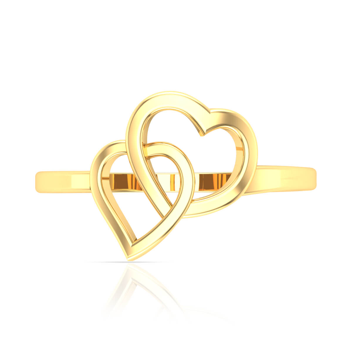 Contemporary Heart Charms Gold Ring