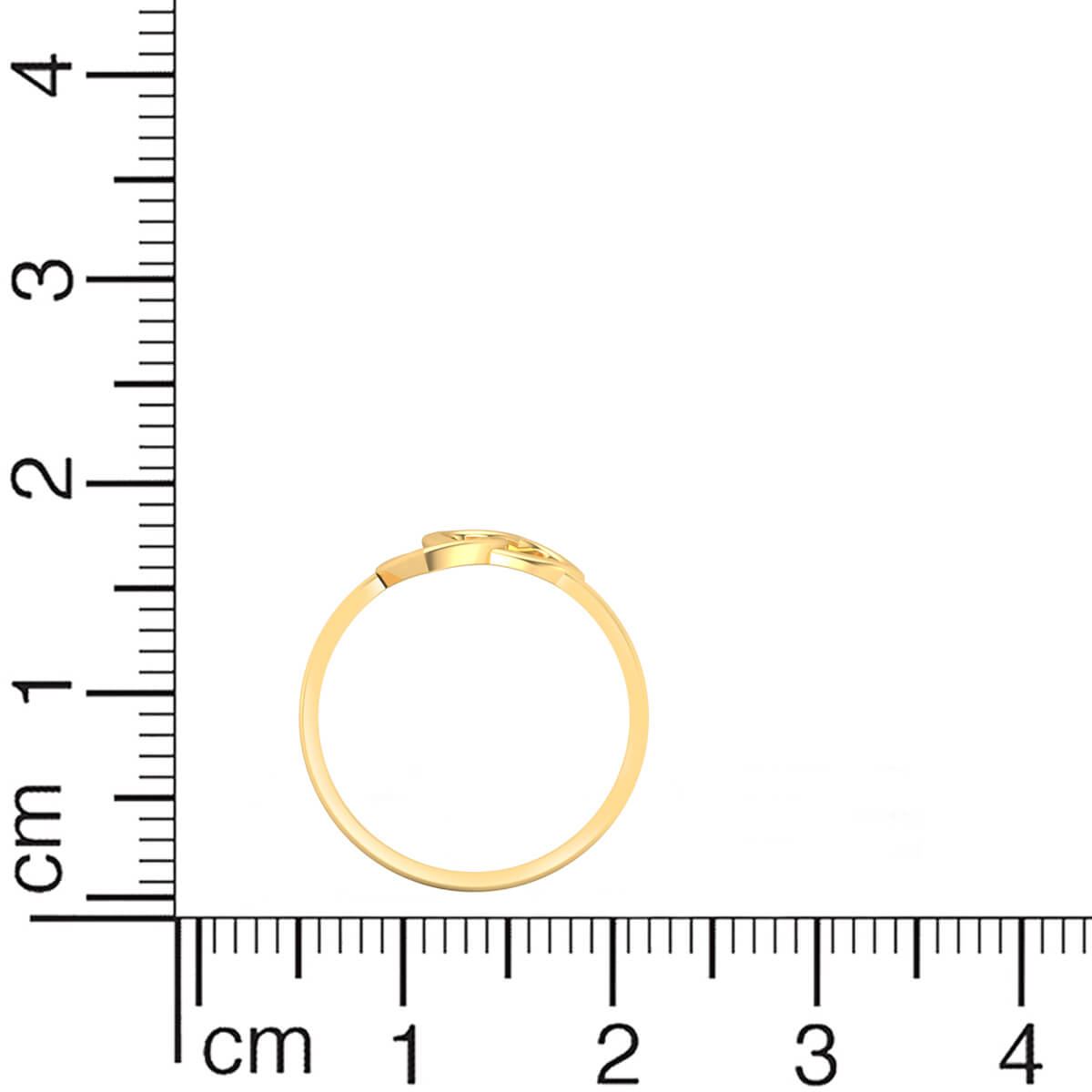 Contemporary Heart Charms Gold Ring