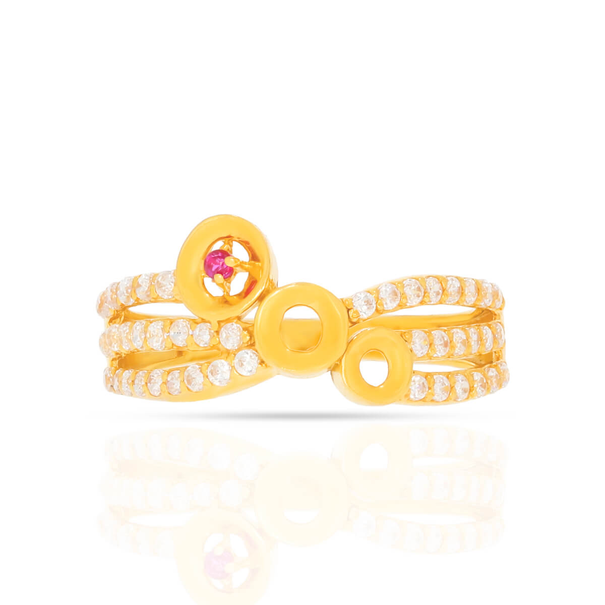 Contemporary Shimmer Gold Ring for Women