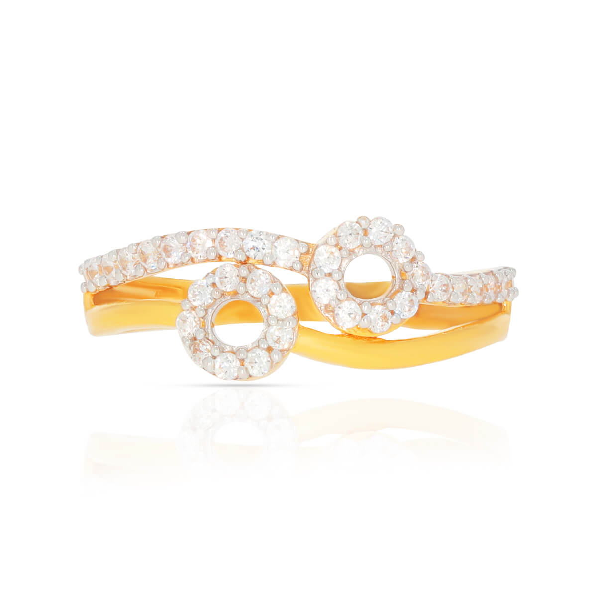 Shimmering Petite Orbs Gold Ring for Women