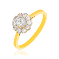 Full Bloom Dazzle Gold Ring for Women