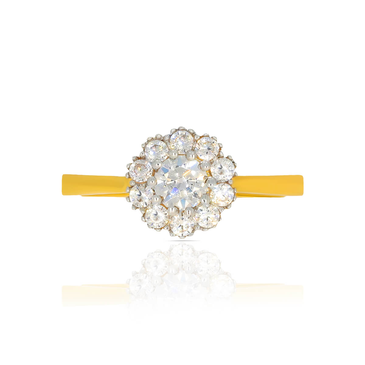 Full Bloom Dazzle Gold Ring for Women