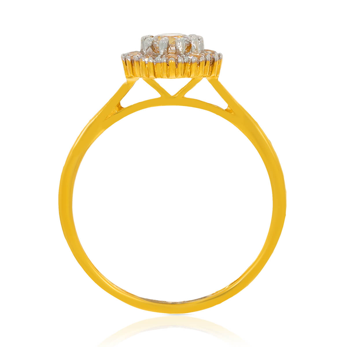 Full Bloom Dazzle Gold Ring for Women