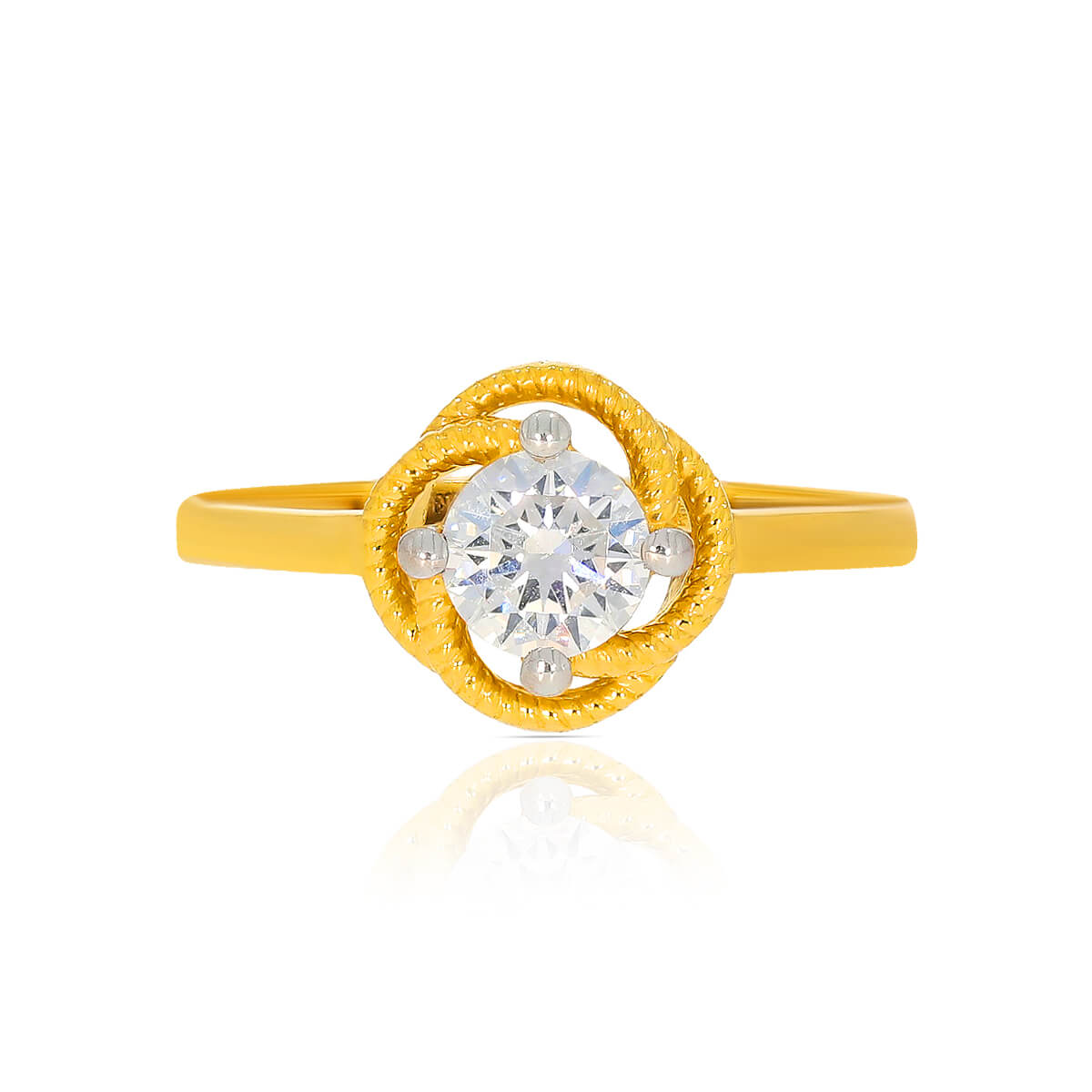 Shine and Swirl Gold Ring for Women