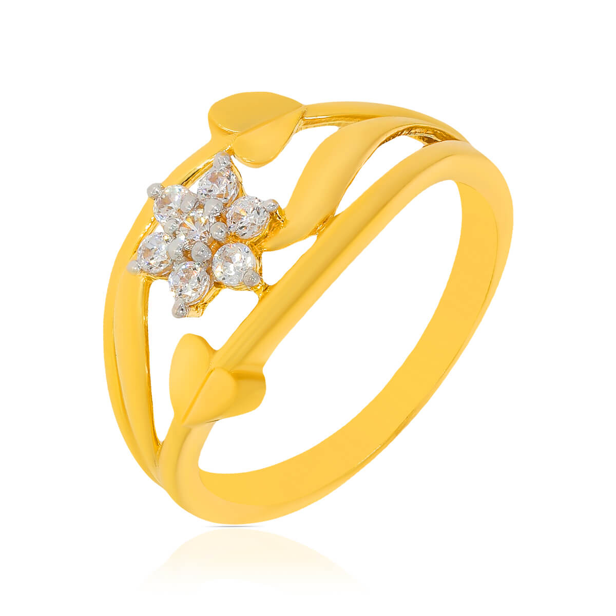 Soft Floral Glow Gold Women Ring