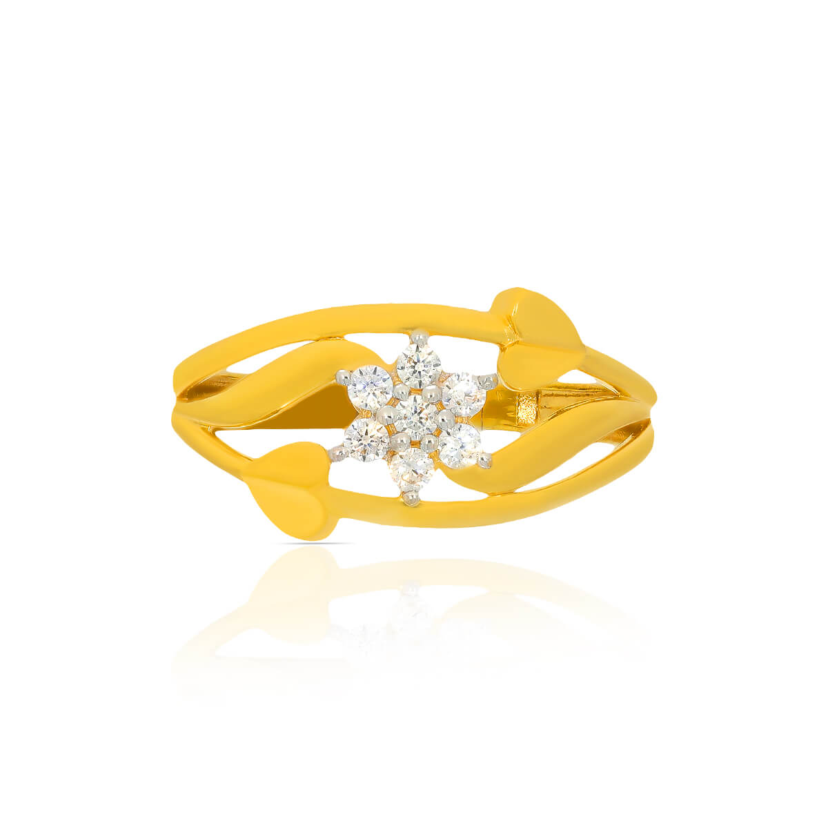 Soft Floral Glow Gold Women Ring