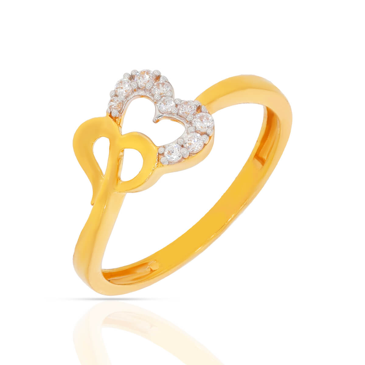 Heart in Heart Charm Gold Ring for Women